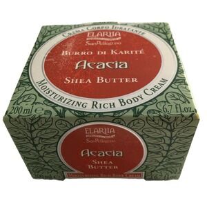 NWT Elariia SanPelligrino Acacia Shea Butter Moisturizing Body Cream 6.7 Oz